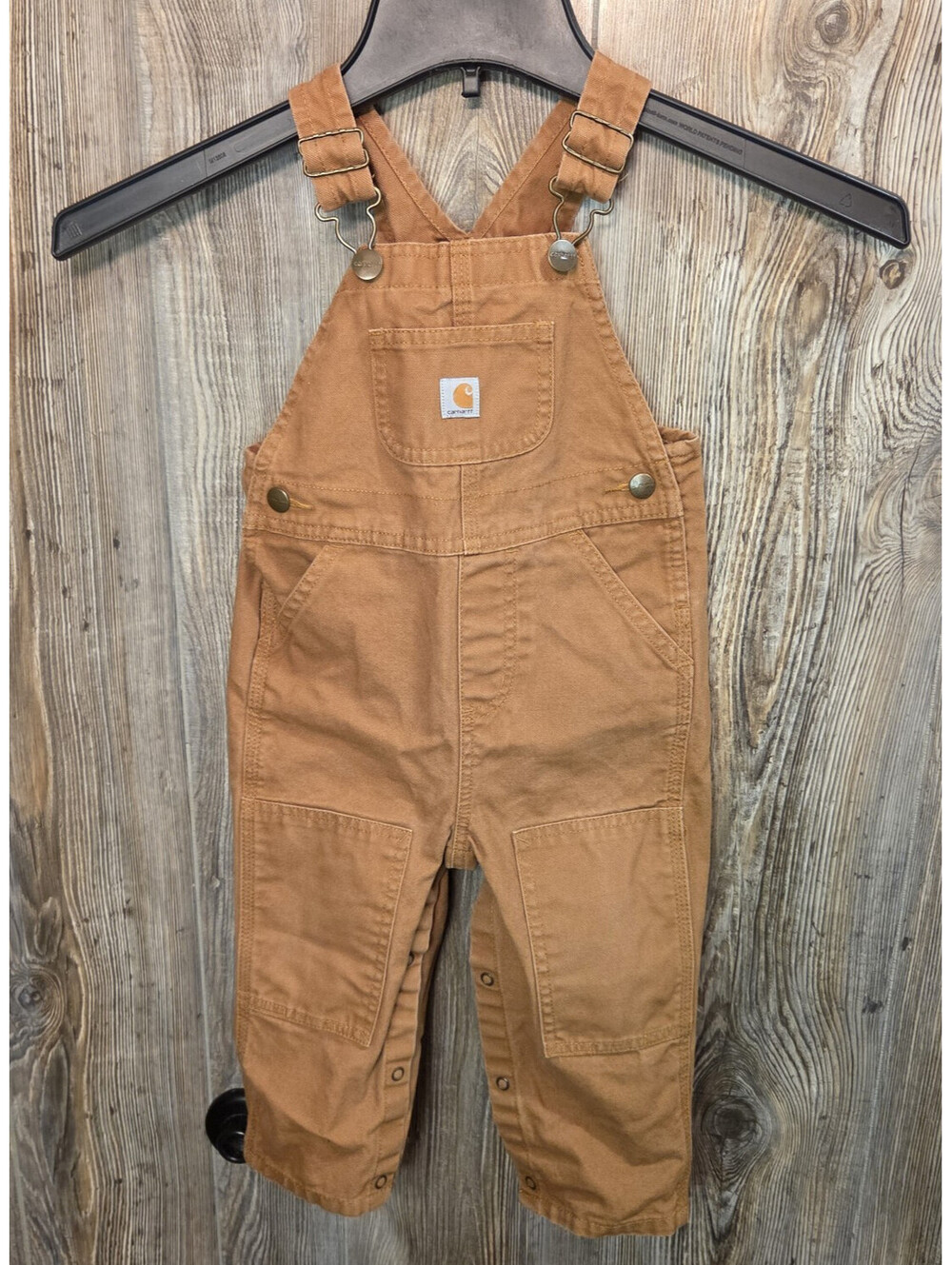 Carhartt BIB Overalls Brown Dbl Knee Duck Canvas Kids Youth Toddler 24M 24 Month